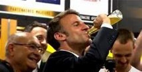 Emmanuel Macron Chugging Beer Goes Viral