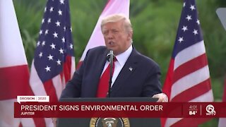 President Donald Trump visits Jupiter Inlet Lighthouse, extends ban on offshore oil drilling