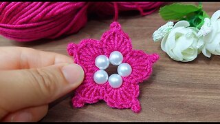 📌How to crochet flower motif