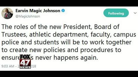 Magic Johnson tweets for accountability of MSU