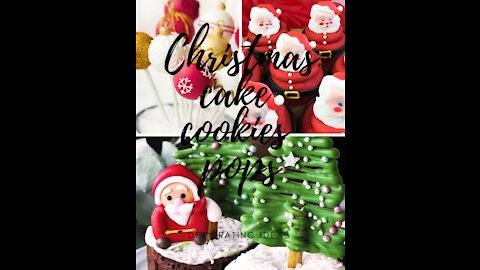 Christmas cake cookies pops