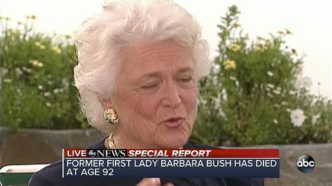 First lady Barbara Bush dies at age 92