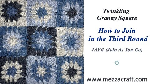 Twinkling Granny Square - How to Join in the Third Round JAYG