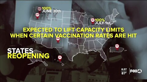 States celebrate full capacity venues as reopenings continue