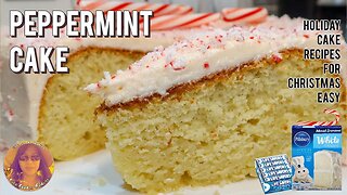 Holiday Cake Recipes For Christmas | Peppermint Cake w/ Box White Cake Mix | EASY RICE COOKER CAKES