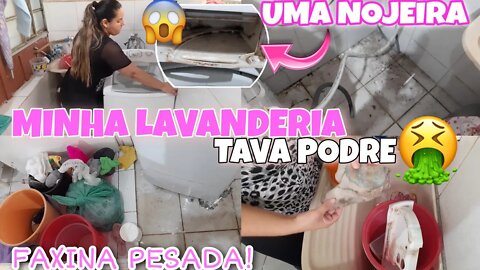 QUE NOJO🤮 MINHA LAVANDERIA TAVA PODRE🤢 FAXINA PESADA E ORGANIZAÇÃO