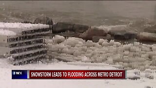 Snowstorm leads to flooding across metro Detroit