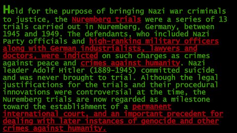 2021 Nuremberg Trials: Crimes Aginst Humanity