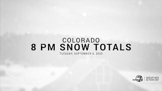 8 PM Colorado snow totals for Tuesday