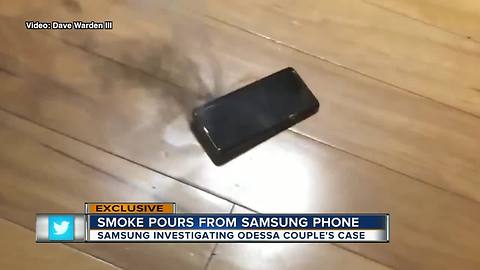Samsung Galaxy 9 phone catches fire burning Odessa man