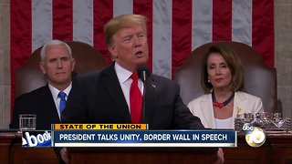 President talks unity, border wall in speech