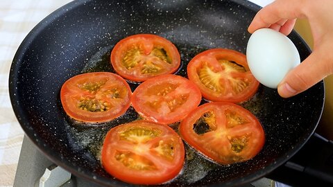 1 Tomato with 3 eggs! Quick breakfast in 5 minutes.