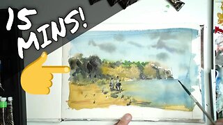 Paint This Watercolor Beach Scene in 15 minutes...