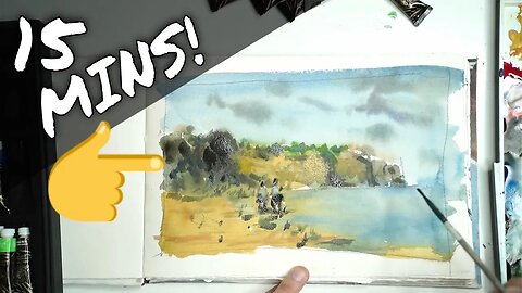 Paint This Watercolor Beach Scene in 15 minutes...