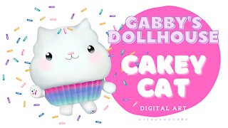Gabby's Dollhouse Cakey Cat Digital Art for Beginners