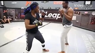 Jon Jones trains Claressa Shields at JacksonWink gym for her MMA debut in PFL