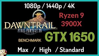 Nvidia GTX 1650 + Ryzen 9 3900X [1080p/1440p/4K] FFXIV Dawntrail Benchmark Test