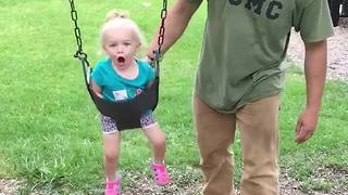 Little Girl Dazzled By Train Whistle