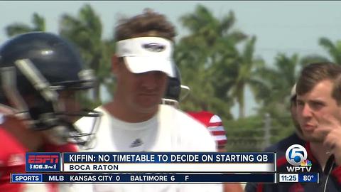 Kiffin: No Timetable set to decide on starting QB