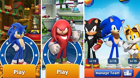 Movie Sonic VS Movie Knuckles VS Shadow VS Sonic VS Tails Sonic Dash VS Sonic Dash 2