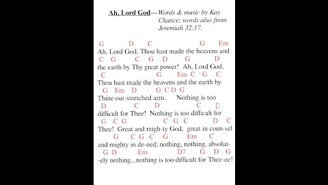 Ah, Lord God - Key of G - Walter Fisher