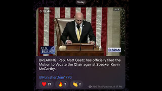 BREAKING! Rep. Matt Gaetz officially filed Motion to Vacate the Chair against Speaker Kevin McCarthy