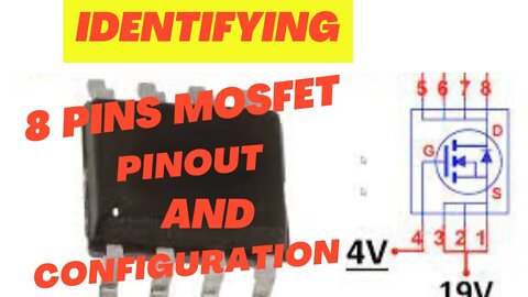 8 pins MOSFET pin configuration | identify MOSFET transistor pinout