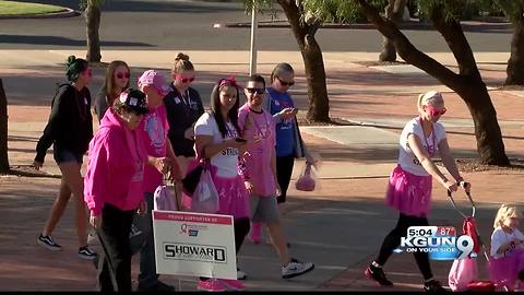 Families and friends gather to spread awareness during walk for breast cancer