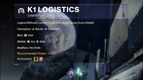 Destiny 2 Legend Lost Sector: The Moon - K1 Logistics 9-19-21