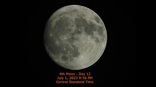 Moon Phase - July 1, 2023 9:56 AM CST (4rd Moon Day 12)