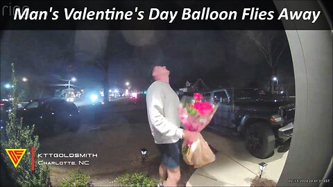 Man's Valentine's Day Balloon Flies Away Caught on Ring Camera | Doorbell Camera Video