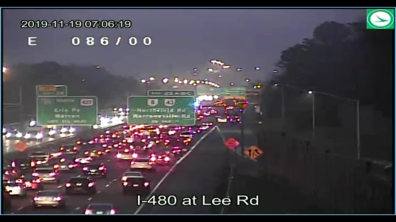 Traffic building on I-480 eastbound near Warrensville Center Road after crash