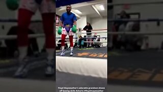 Floyd Mayweather's adorable grandson shows off boxing skills #shorts #floydmayweather