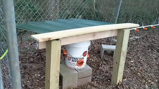 Making a Roof over the Chicken Feeder to keep out moisture