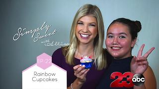 Rainbow Unicorn Cupcakes, with one of Kern Co. best kid bakers