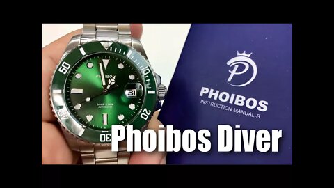 Phoibos Great White PY007A 300M Automatic Green Diver Watch Review