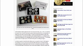 U.S. Mint Free To Produce 999 Fine Silver Proof Sets & Commemoratives