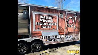 LIKE NEW 2012 - 7' x 20' Barbecue Concession Trailer with Southern Pride Smoker for Sale
