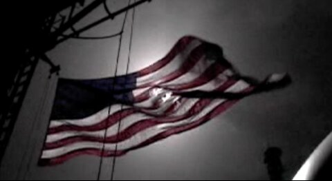 Tomahawk Shots Behind the US Flag