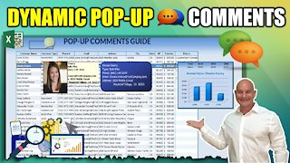 How To Create 4 Different Dynamic Pop-up Comments In Excel Including A Chart