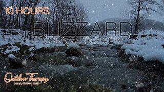 BLIZZARD on a WILD RIVER | Howling Wind & Blowing Snow on a Relaxing Flowing River | 10 HOURS