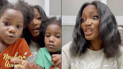 "Wake Up" Erica Dixon's Twin Daughter's Try To School Mommy On How To Fix Her Nails! 💅🏾