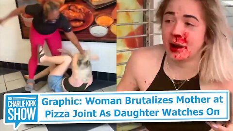 Graphic: Woman Brutalizes Mother at Pizza Joint As Daughter Watches On