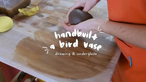 Handbuild a vase with coil, painting underglaze 🎨 Pottery Studio Vlog