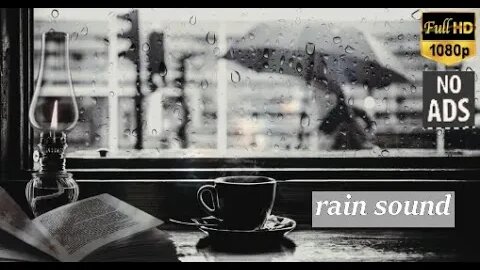 yağmur sesi gök gürültüsü olan pencerede sesler / çalışmak için şiddetli yağmur, rahatlayın