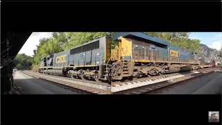 CSX M371 Manifest Mixed Freight Train in Panoramic View from Harpers Ferry, WV October 6, 2023