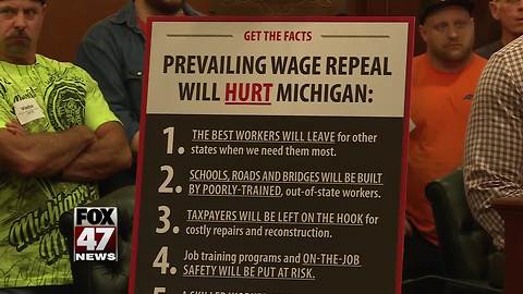 Michigan Senate votes to repeal state's prevailing wage law