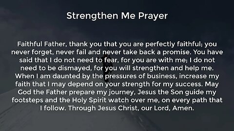 Strengthen Me Prayer (Prayer for Success and Prosperity in Business)