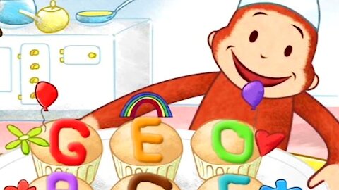 Curious George Cooks and Decorated Cakes in Busy Bakery