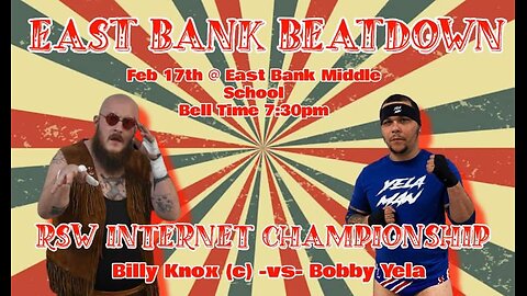 Yela Man will take on Billy Knoxx for the RSW Internet Championship 2/17/24